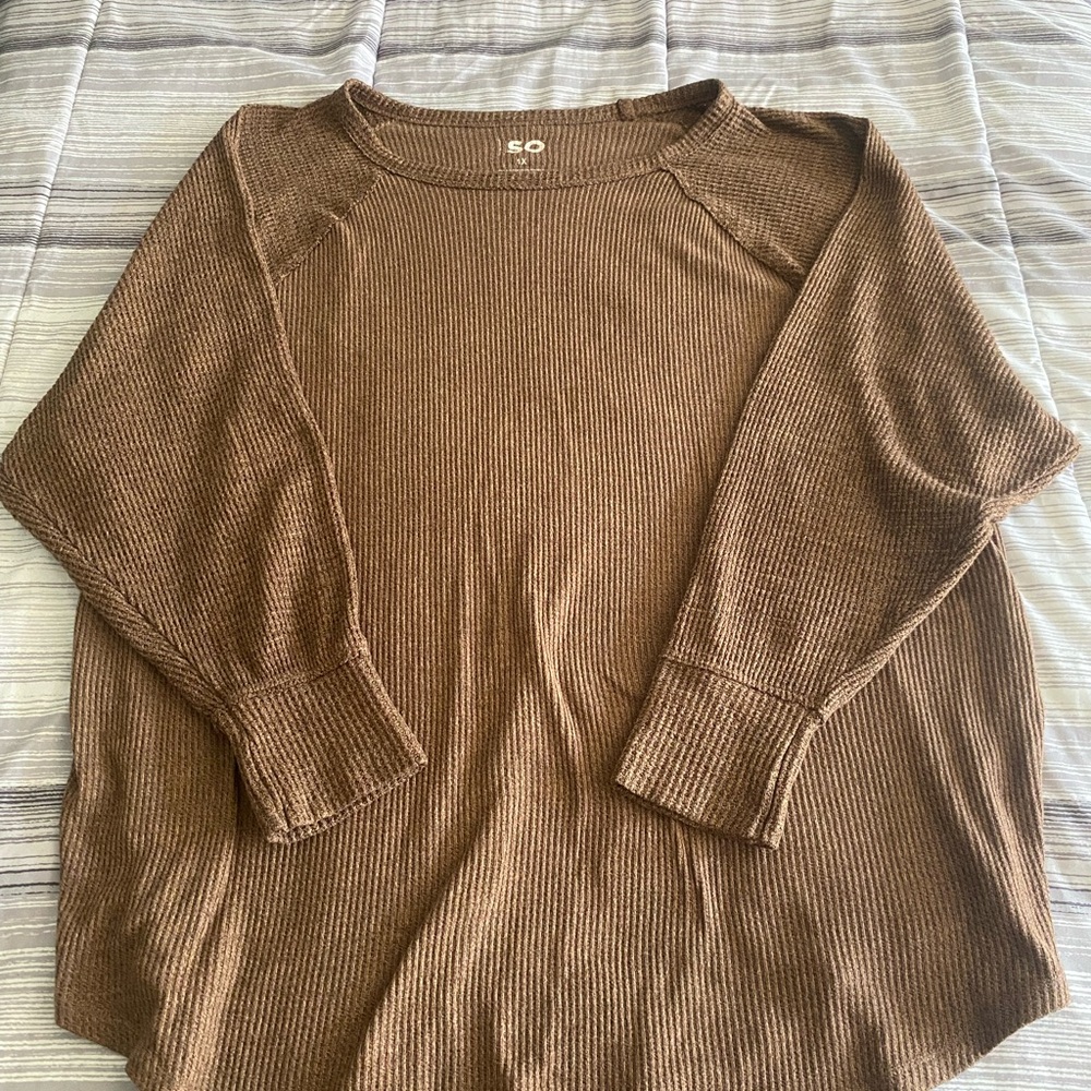 Sonoma - Brown Ribbed Women's Sweater